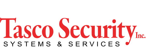 Tasco Security logo featuring the brand name and tagline, emphasizing security systems and services for residential and commercial clients.