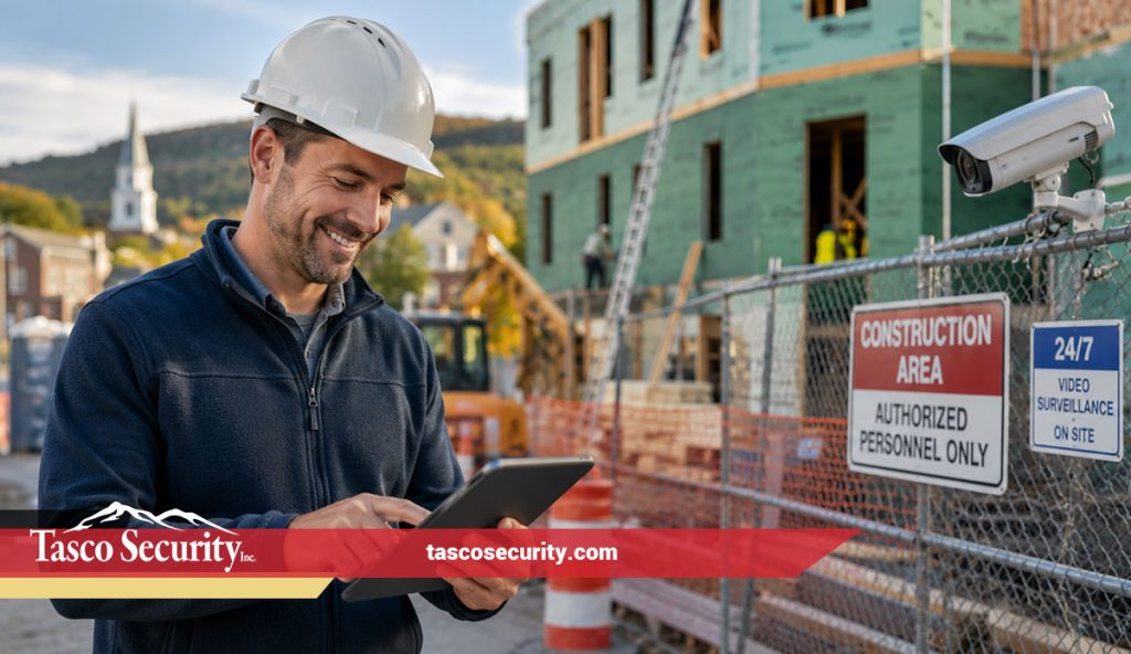 Construction site manager checking plans